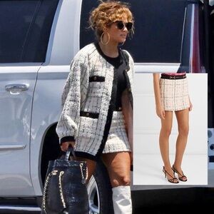 Gucci Tweed Mini Skirt Horsebit Leather Trim IT 36